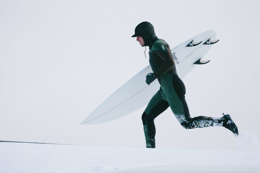 In Pictures: Surfing in snow on the East Coast