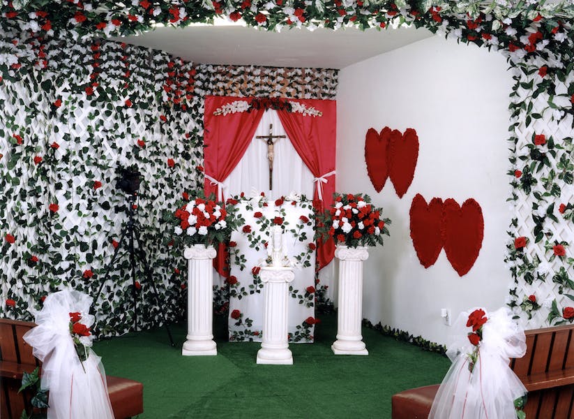 Photos of Las Vegas’ kitsch wedding chapel interiors
